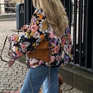 NEW! Boho stunning floral quilted jacket